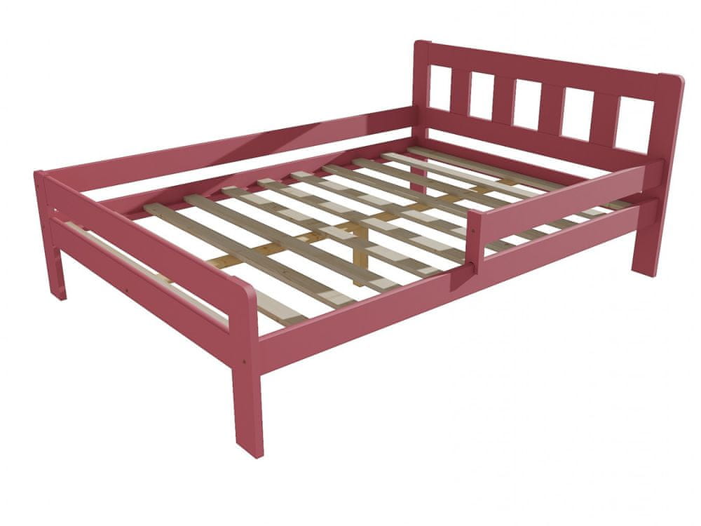 eoshop Detská posteľ so zábranou VMK010C KIDS (Rozmer: 140 x 200 cm, Farba dreva: farba ružová)